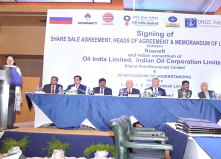 Signing of MoU for stake in oil assets in Russia